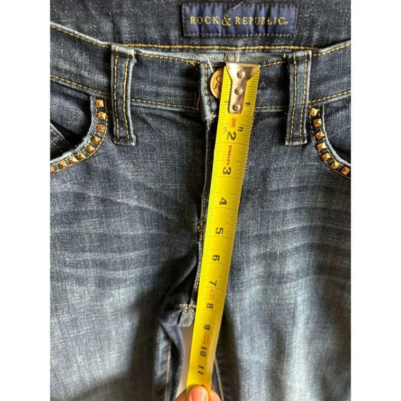 Rock & Republic Womens Mid Rise Bootcut Leg Studded Denim Jeans Blue Sz 6 - Picture 9 of 12